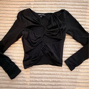 UO Black Long Sleeve Blouse